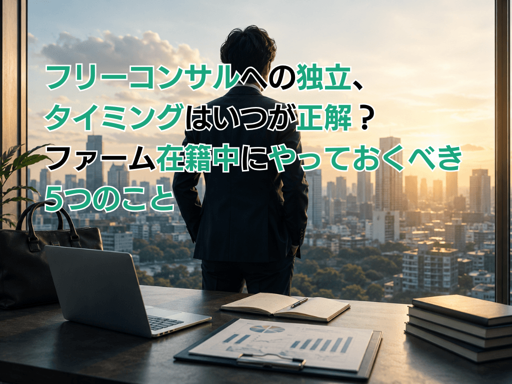フリーコンサルへの独立、タイミングはいつが正解?ファーム在籍中にやっておくべき5つのこと